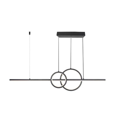 Suspension LED 17W, design noir - 1500lm, 4000K, Ø91,5cm, IP20, LED intégrée