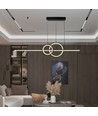 Suspension LED 17W, design noir - 1500lm, 4000K, Ø91,5cm, IP20, LED intégrée