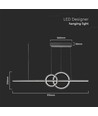 Suspension LED 17W, design noir - 1500lm, 4000K, Ø91,5cm, IP20, LED intégrée