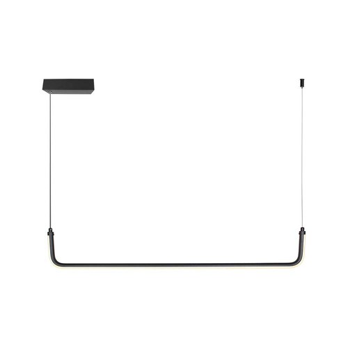 Suspension LED 12W en forme de U - 4000K, noir, 1200lm, éclairage à 360 degrés, 90,5 x 14cm