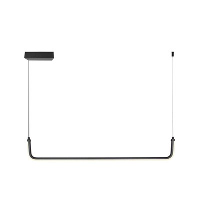 Suspension LED 12W en forme de U - 4000K, noir, 1200lm, éclairage à 360 degrés, 90,5 x 14cm