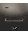 Suspension LED 12W en forme de U - 4000K, noir, 1200lm, éclairage à 360 degrés, 90,5 x 14cm