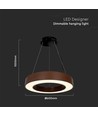 Suspension LED ronde 60cm 50W - 125lm/W, couleur corten, dimmable Triac, 4000K, IP20
