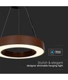 Suspension LED ronde 60cm 50W - 125lm/W, couleur corten, dimmable Triac, 4000K, IP20