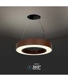 Suspension LED ronde 60cm 50W - 125lm/W, couleur corten, dimmable Triac, 4000K, IP20