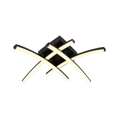 Plafonnier LED design 24W - Noir, 3000K, Ø45cm, design moderne, source lumineuse incl.