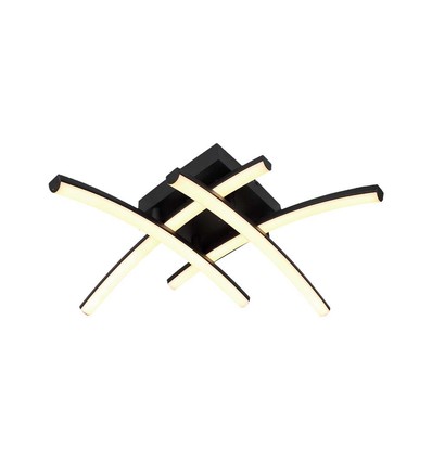 Plafonnier LED design 24W - Noir, 3000K, Ø45cm, design moderne, source lumineuse incl.