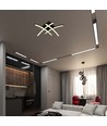 Plafonnier LED design 24W - Noir, 3000K, Ø45cm, design moderne, source lumineuse incl.