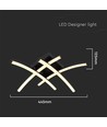 Plafonnier LED design 24W - Noir, 3000K, Ø45cm, design moderne, source lumineuse incl.