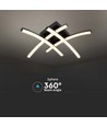 Plafonnier LED design 24W - Noir, 3000K, Ø45cm, design moderne, source lumineuse incl.