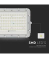 Projecteur Solaire LED VT 120W - 6400K, Batterie 12000 mAh, Câble 3m, Télécommande IR Intelligente, Charge Rapide, Blanc