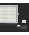 Projecteur LED solaire 180W, 4000K - Incl. panneau solaire 20W, IP65, télécommande, blanc