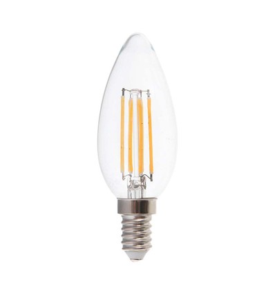 Ampoule flamme LED E14 5,5W filament - Dimmable, verre clair, 110lm/W