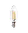 Ampoule flamme LED E14 5,5W filament - Dimmable, verre clair, 110lm/W