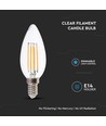 Ampoule flamme LED E14 5,5W filament - Dimmable, verre clair, 110lm/W