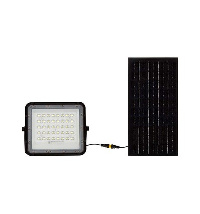Projecteur LED solaire 10W Solara - 800lm, IP65, blanc froid, incl. télécommande et panneau solaire