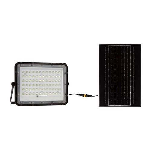 Projecteur LED solaire 120W avec panneau - 1200lm, IP65, incl. télécommande, noir, extérieur