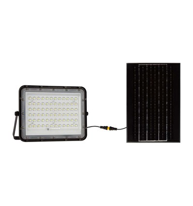 Projecteur LED solaire 120W avec panneau - 1200lm, IP65, incl. télécommande, noir, extérieur