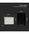 Projecteur LED solaire 120W avec panneau - 1200lm, IP65, incl. télécommande, noir, extérieur