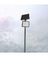 Projecteur solaire 20W avec détecteur et télécommande - 1800lm, IP65, 6400K, boîtier noir