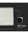 Projecteur solaire 20W avec détecteur et télécommande - 1800lm, IP65, 6400K, boîtier noir