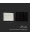 Projecteur solaire 20W avec détecteur et télécommande - 1800lm, IP65, 6400K, boîtier noir