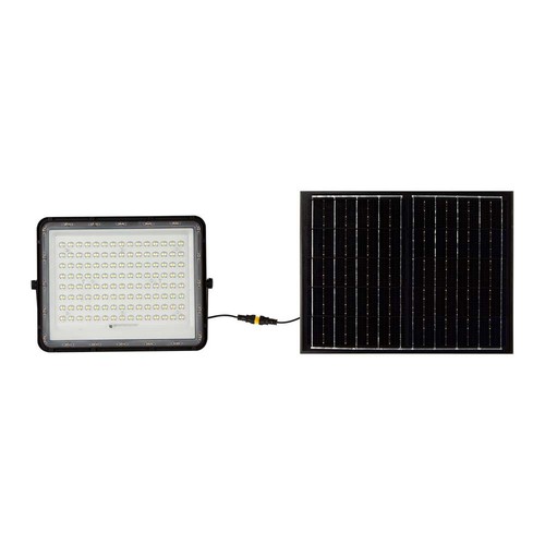 Projecteur LED solaire 20W - IP65, 4000K, noir, incl. panneau solaire et télécommande