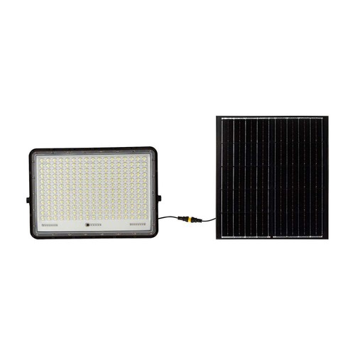 Projecteur LED solaire 30W, 6400K - 2600lm, IP65, avec panneau solaire et télécommande, aluminium