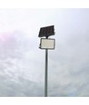 Projecteur LED solaire 30W, 6400K - 2600lm, IP65, avec panneau solaire et télécommande, aluminium