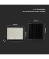Projecteur LED solaire 30W, 6400K - 2600lm, IP65, avec panneau solaire et télécommande, aluminium