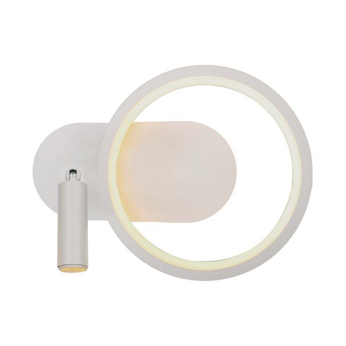 Abat-jour LED 14W - Métal, L250xP100xH180mm, 4000K, Blanc, Maison