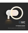 Abat-jour LED 14W - Métal, L250xP100xH180mm, 4000K, Blanc, Maison