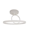 Plafonnier LED 38W en métal - Ø50cm, blanc, design double rond, 4000lm, 3000K, IP20