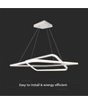Lampe LED Métal Plafonnier 48W - 600x600xH1200mm, 4000K, blanc, dimmable TRIAC