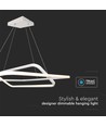 Lampe LED Métal Plafonnier 48W - 600x600xH1200mm, 4000K, blanc, dimmable TRIAC
