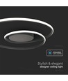 Plafonnier LED design 48W - 5150lm, Triac dimmable, Ø60cm, noir, 3000K