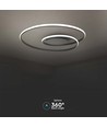 Plafonnier LED design 48W - 5150lm, Triac dimmable, Ø60cm, noir, 3000K