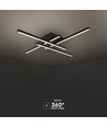 Plafonnier Métal LED 38W - 850x850xH105mm, 3000K, boîtier noir