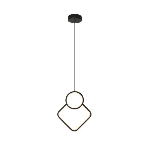 Suspension LED 12W, design losange blanc - 105lm/W, 28x180cm, lustre moderne