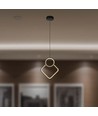 Suspension LED 12W, design losange blanc - 105lm/W, 28x180cm, lustre moderne