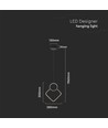 Suspension LED 12W, design losange blanc - 105lm/W, 28x180cm, lustre moderne