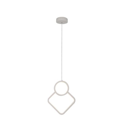 Suspension LED 12W blanche - 28x180cm, 3000K, design losange moderne, source lumineuse incluse