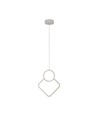 Suspension LED 12W blanche - 28x180cm, 3000K, design losange moderne, source lumineuse incluse