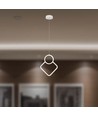 Suspension LED 12W blanche - 28x180cm, 3000K, design losange moderne, source lumineuse incluse