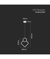 Suspension LED 12W blanche - 28x180cm, 3000K, design losange moderne, source lumineuse incluse