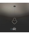 Suspension LED 12W blanche - 28x180cm, 3000K, design losange moderne, source lumineuse incluse