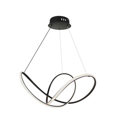 Suspension LED décorative 49W, dimmable - Ø70cm, 5220lm, 3000K, boîtier noir, IP20