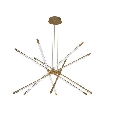 Suspension LED design 42W, or - Dimmable, 12 tubes, 3000K, 85x31x120cm