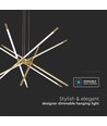 Suspension LED design 42W, or - Dimmable, 12 tubes, 3000K, 85x31x120cm