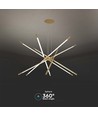 Suspension LED design 42W, or - Dimmable, 12 tubes, 3000K, 85x31x120cm
